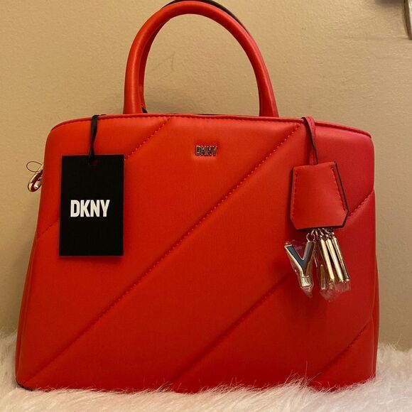 NWT DKNY Paige Md Satchel Crossbody Bag - Red - Valentine's Day - Picture 1 of 16